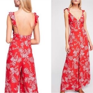 Free People Printed Jumpsuit. Size 8.
